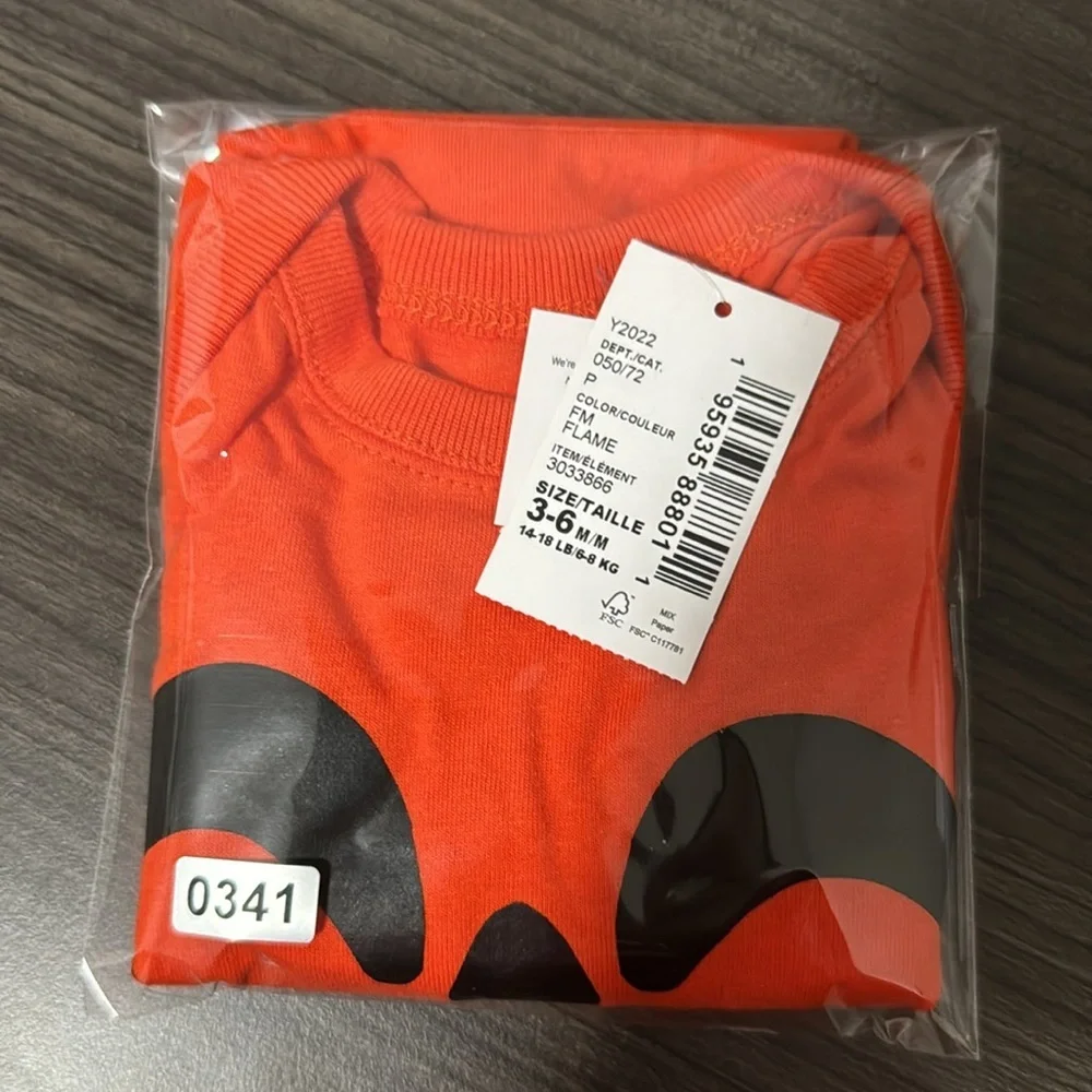 NWT! Unisex Baby Matching‎ Family Jack-O'-Lantern Graphic Bodysuit - Flame